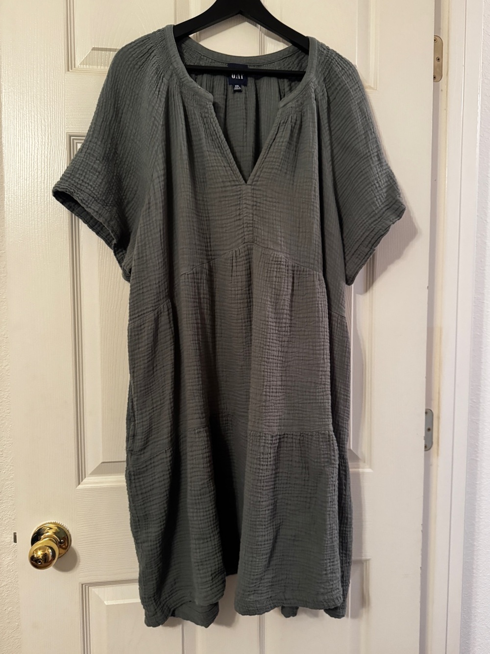 GAP | Women’s Cotton Gauze Dress Olive Green Relaxed Fit Size XXL